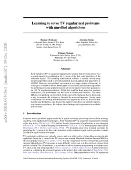 Learning to solve TV regularized problems with unrolled algorithms