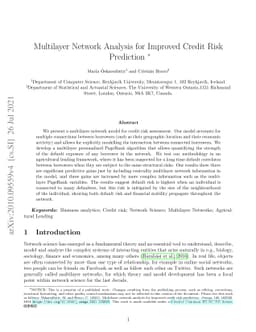 Multilayer Network Analysis for Improved Credit Risk Prediction