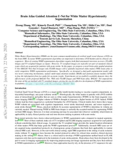 Brain Atlas Guided Attention U-Net for White Matter Hyperintensity
  Segmentation