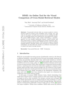 DIME: An Online Tool for the Visual Comparison of Cross-Modal Retrieval
  Models