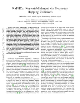 KaFHCa: Key-establishment via Frequency Hopping Collisions