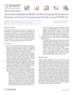 Agent-based Simulation Model and Deep Learning Techniques to Evaluate
  and Predict Transportation Trends around COVID-19