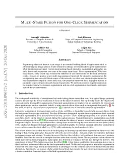 Multi-Stage Fusion for One-Click Segmentation
