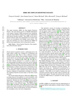BIRD: Big Impulse Response Dataset
