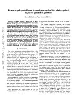 Bernstein polynomial-based transcription method for solving optimal
  trajectory generation problems