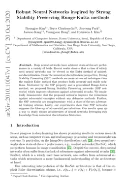Robust Neural Networks inspired by Strong Stability Preserving
  Runge-Kutta methods