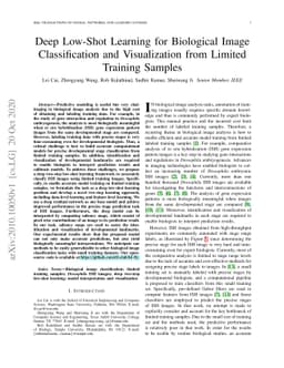 Deep Low-Shot Learning for Biological Image Classification and
  Visualization from Limited Training Samples