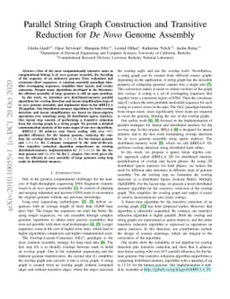 Parallel String Graph Construction and Transitive Reduction for De Novo
  Genome Assembly