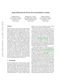Image Obfuscation for Privacy-Preserving Machine Learning