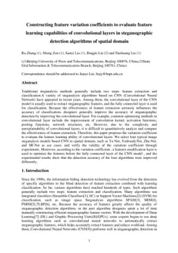 Constructing feature variation coefficients to evaluate feature learning
  capabilities of convolutional layers in steganographic detection algorithms
  of spatial domain