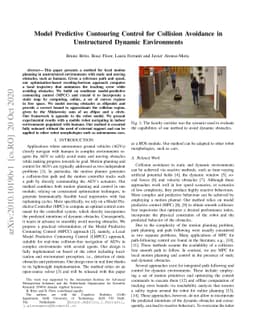 Model Predictive Contouring Control for Collision Avoidance in
  Unstructured Dynamic Environments