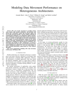 Modeling Data Movement Performance on Heterogeneous Architectures