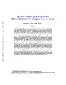 A primer on model-guided exploration of fitness landscapes for
  biological sequence design
