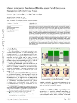 Mutual Information Regularized Identity-aware Facial
  ExpressionRecognition in Compressed Video