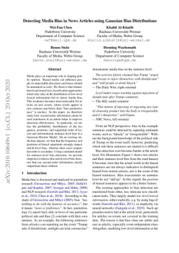 Detecting Media Bias in News Articles using Gaussian Bias Distributions