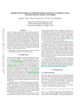 Prediction of Object Geometry from Acoustic Scattering Using
  Convolutional Neural Networks