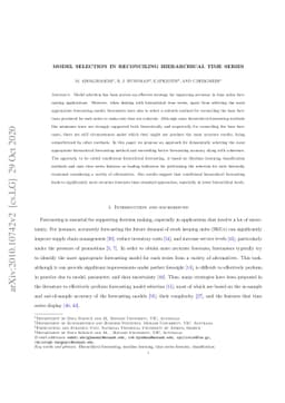 Model selection in reconciling hierarchical time series