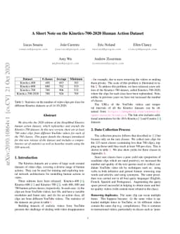 A Short Note on the Kinetics-700-2020 Human Action Dataset