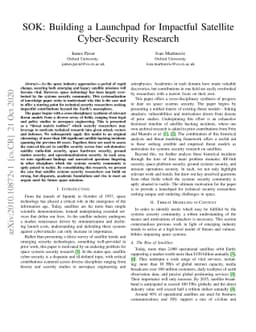 SOK: Building a Launchpad for Impactful Satellite Cyber-Security
  Research