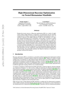 High-Dimensional Bayesian Optimization via Nested Riemannian Manifolds