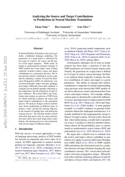 Analyzing the Source and Target Contributions to Predictions in Neural
  Machine Translation