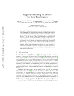 Progressive Batching for Efficient Non-linear Least Squares
