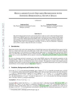 Regularised Least-Squares Regression with Infinite-Dimensional Output
  Space