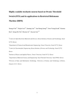 Highly-scalable stochastic neuron based on Ovonic Threshold Switch (OTS)
  and its applications in Restricted Boltzmann Machine (RBM)