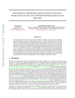 Deep Neural Networks Are Congestion Games: From Loss Landscape to
  Wardrop Equilibrium and Beyond