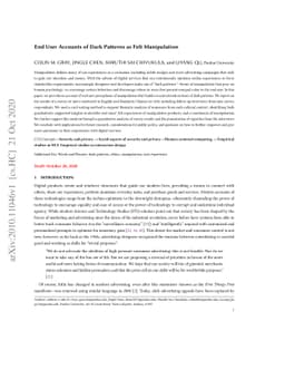 End User Accounts of Dark Patterns as Felt Manipulation