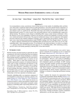 Mixed-Precision Embedding Using a Cache