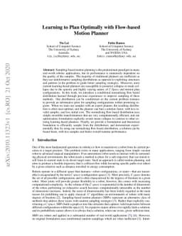 Learning to Plan Optimally with Flow-based Motion Planner