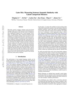 Latte-Mix: Measuring Sentence Semantic Similarity with Latent
  Categorical Mixtures