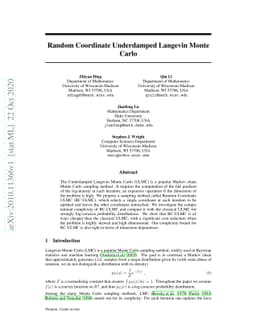 Random Coordinate Underdamped Langevin Monte Carlo