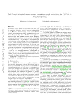TeX-Graph: Coupled tensor-matrix knowledge-graph embedding for COVID-19
  drug repurposing