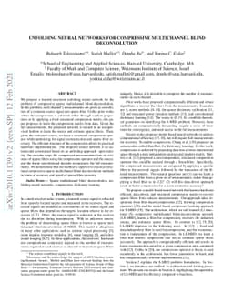 Unfolding Neural Networks for Compressive Multichannel Blind
  Deconvolution