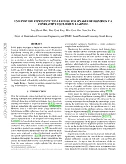 Unsupervised Representation Learning for Speaker Recognition via
  Contrastive Equilibrium Learning