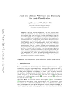 Joint Use of Node Attributes and Proximity for Semi-Supervised
  Classification on Graphs
