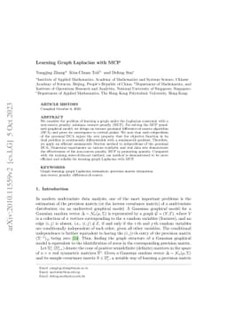 Learning Graph Laplacian with MCP