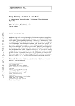 Early Anomaly Detection in Time Series: A Hierarchical Approach for
  Predicting Critical Health Episodes
