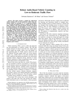 Robust Audio-Based Vehicle Counting in Low-to-Moderate Traffic Flow