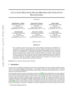 A Cluster-Matching-Based Method for Video Face Recognition
