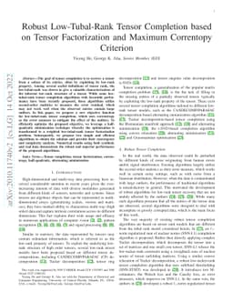 Robust Low-tubal-rank Tensor Completion based on Tensor Factorization
  and Maximum Correntopy Criterion