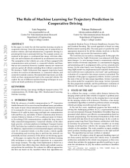 The Role of Machine Learning for Trajectory Prediction in Cooperative
  Driving