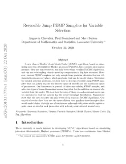 Reversible Jump PDMP Samplers for Variable Selection