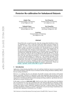 Posterior Re-calibration for Imbalanced Datasets