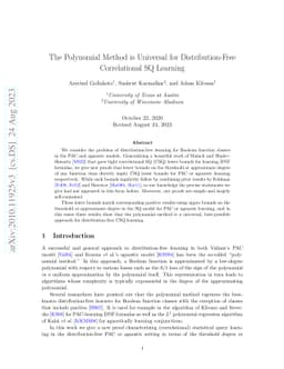 The Polynomial Method is Universal for Distribution-Free Correlational
  SQ Learning