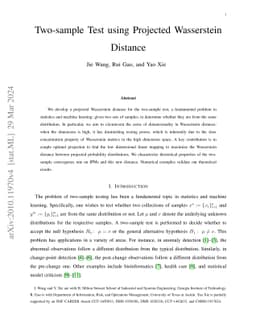 Two-sample Test using Projected Wasserstein Distance