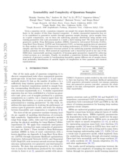 Learnability and Complexity of Quantum Samples