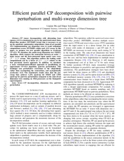 Efficient parallel CP decomposition with pairwise perturbation and
  multi-sweep dimension tree
